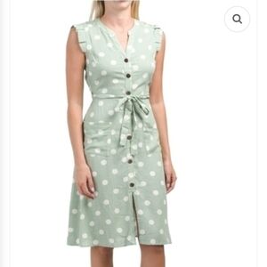 NWT Monteau Los Angeles Polka Dot Midi Dress sz XS